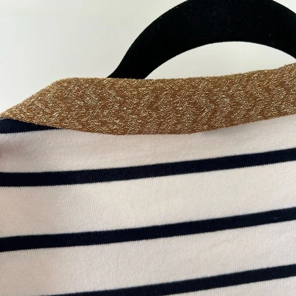 Boden Striped Gold Shimmer Collar Top - Picture 10 of 12